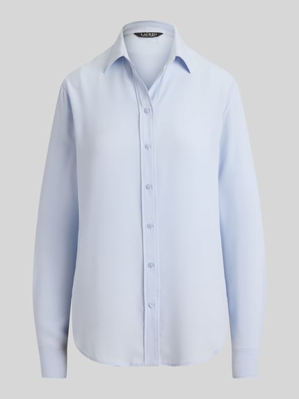 Lauren Ralph Lauren Regular Fit Hemdbluse mit Hemdblusenkragen Eisblau 2