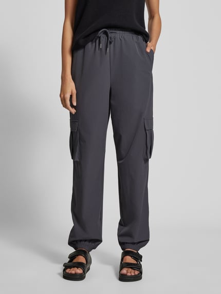 VERO MODA High Waist Cargohose mit elastischem Bund Modell 'KIMBERLY' Dunkelgrau 4