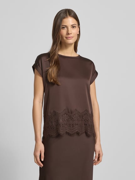 VILA T-shirt met ronde hals Model 'ELLETTE' Middenbruin - 4