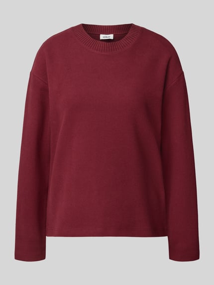 s.Oliver RED LABEL Regular Fit Pullover aus Baumwoll-Mix Bordeaux 2