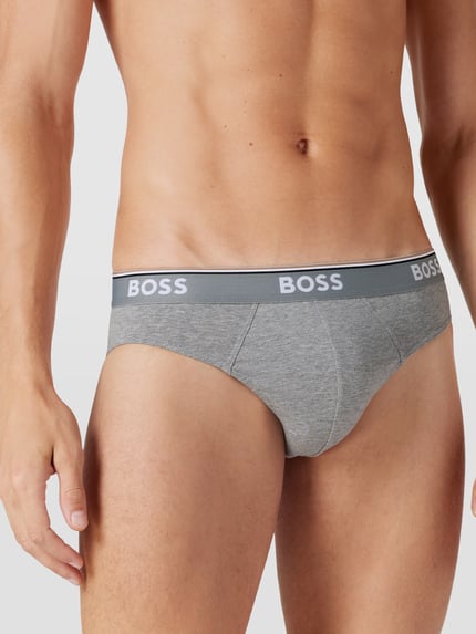 BOSS Slip met labeldetails in een set van 3 stuks, model 'Power' Donkergrijs - 3