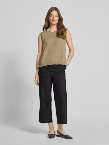 Stefanel Relaxed Fit Culotte aus reiner Baumwolle Black 1