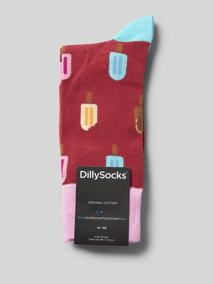 DillySocks Socken mit Motiv-Stitching Mauve 3