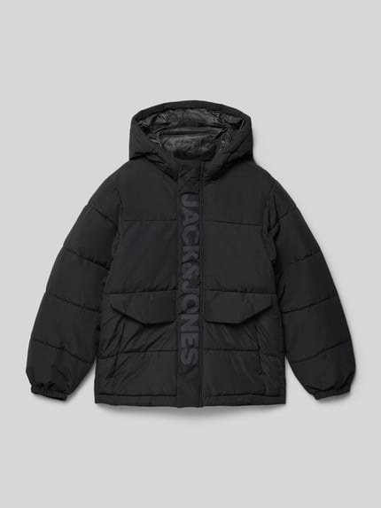 JACK & JONES Kurtka pikowana z kapturem Czarny 1
