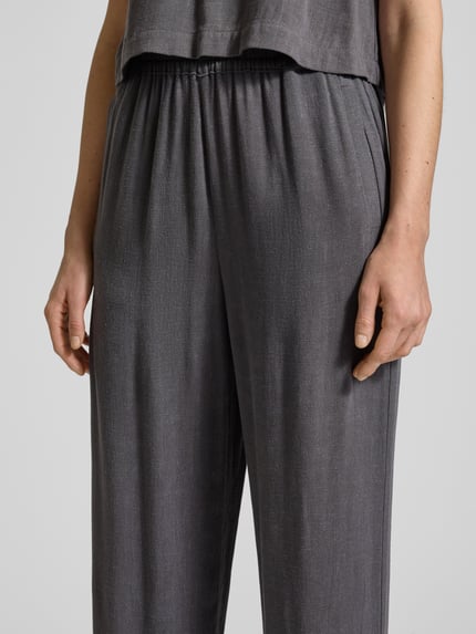 Jake*s Casual Wide fit stoffen broek met elastische band Donkergrijs - 3