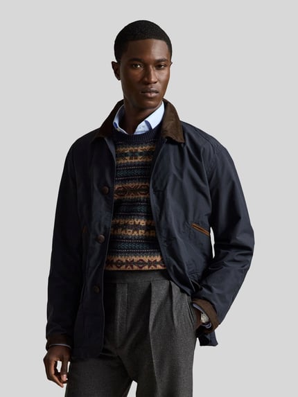 Polo Ralph Lauren kurtka pikowana z mieszanka bawełny, krój regular fit Granatowy 4