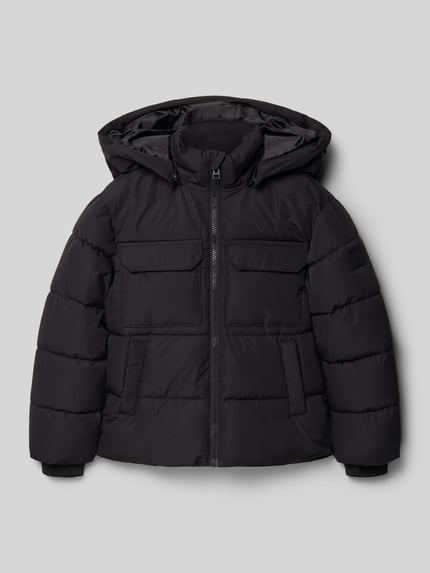 ONLY & SONS Kurtka pikowana o kroju regular fit z odpinanym kapturem model ‘JELIJAH’ Czarny 1