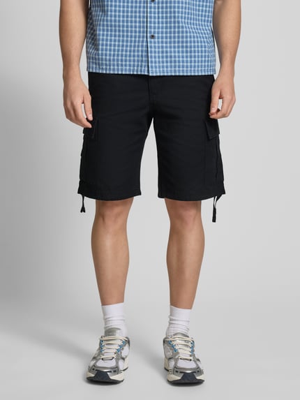 JACK & JONES Szorty cargo o kroju regular fit ze szlufkami na pasek model ‘COLE BARKLEY’ Czarny 4