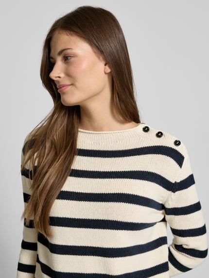 Weekend Max Mara Gebreide pullover met knoopsluiting, model 'VIBO' Offwhite - 3