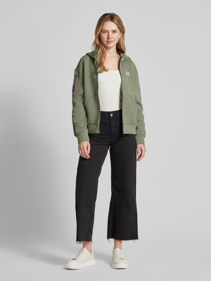 EA7 Emporio Armani Sweatjack met labelprint Olijfgroen - 1