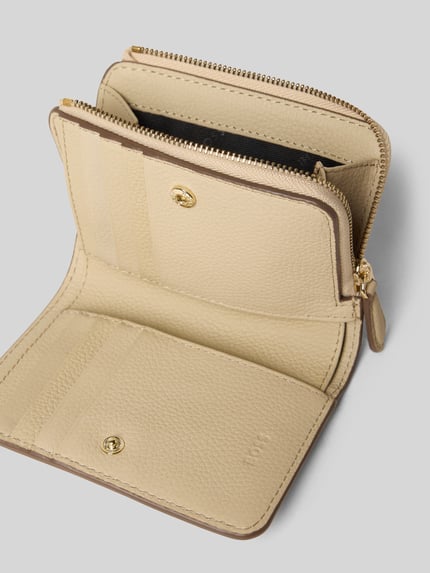 BOSS Portemonnee van echt rundleer model 'LANAH SMALL WALLET' Beige - 3