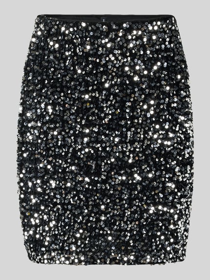 VERO MODA Licht uitlopende minirok met pailletten, model 'BELLA' Zilver - 2