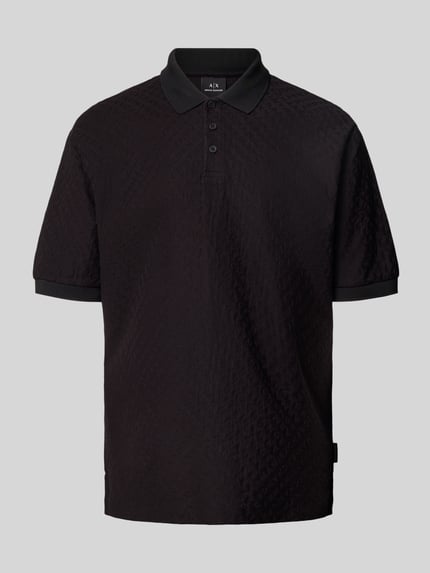 Armani Exchange Koszulka polo o kroju regular fit z listwą guzikową Czarny 2