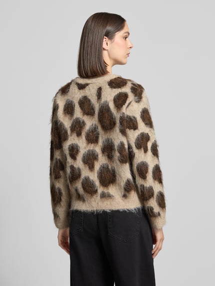 FREE/QUENT Strickjacke im Allover-Look Modell 'Lippi' Dunkelbraun Melange 5