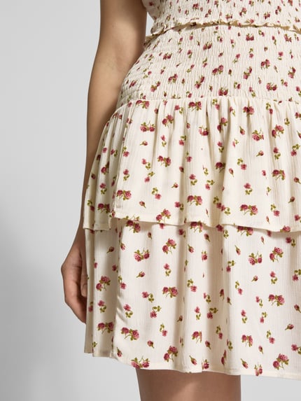 REVIEW Minirok in dubbele-laagjeslook Beige - 3