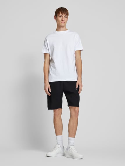 PEGADOR Regular fit korte broek in riblook Zwart - 1