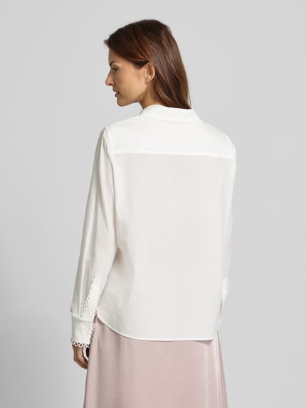 Luisa Cerano Regular fit blouse met gehaakt kant Offwhite - 5