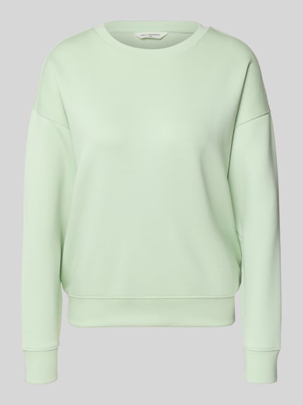 Produktfoto, Sweatshirt aus Viskose-Mix Modell 'Ima' von MSCH Copenhagen in Hellgrün, Relaxed Fit, glatte Textur, Rundhalsausschnitt.