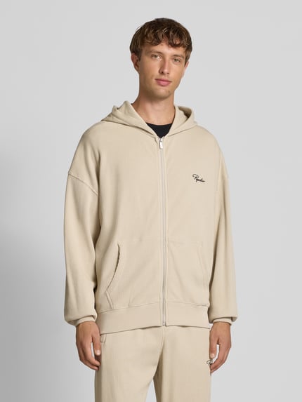 PEGADOR Oversized sweatjack met capuchon en logostitching Ecru - 4