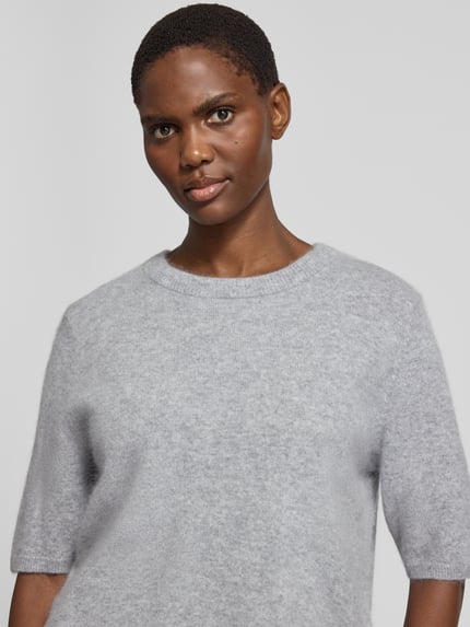 COMMA Sweter z dzianiny o kroju relaxed fit z czystej wełny Jasnoszary 3