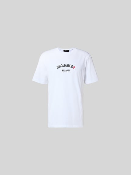 Dsquared2 Loose Fit T-Shirt mit Logo-Print Weiss 2