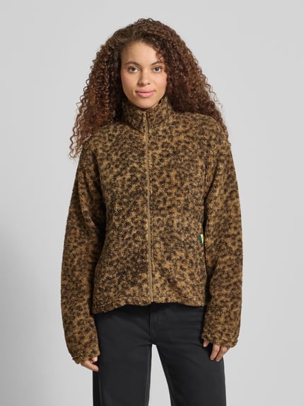 PIECES kurtka teddy o kroju regular fit z bocznymi wpuszczanymi kieszeniami model 'KATTY' Orzechowy melanż 4