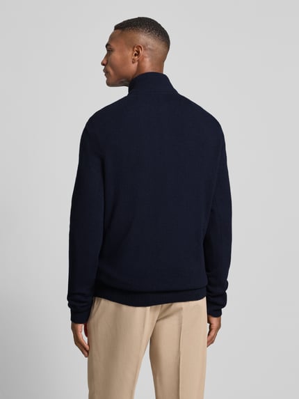 HECHTER PARIS Regular Fit Troyer aus Schurwoll-Mix Marine 5