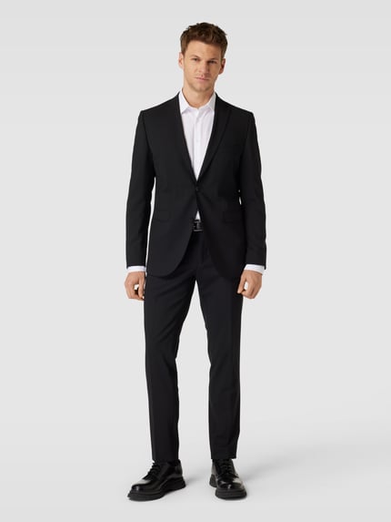 CG – CLUB of GENTS Regular Fit 2-Knopf-Sakko mit Woll-Anteil Modell 'Caden' Black 1