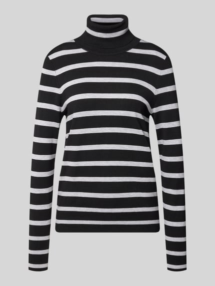 Christian Berg Woman Strickpullover mit geripptem Rollkragen Black 2