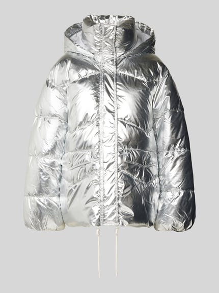 ONLY Boxy fit gewatteerd jack met metallic glanzende bovenmateriaal, model 'PEARL' Zilver - 2