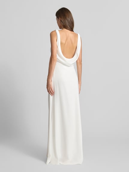 Mascara Abendkleid mit Wasserfall-Ausschnitt Offwhite 5