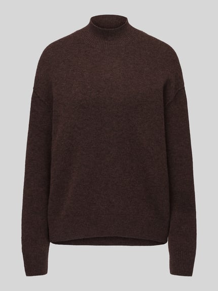 Marc O'Polo DENIM Regular Fit Turtleneck-Pullover aus Schurwoll-Mix Dunkelbraun 2