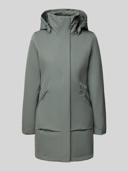 Produktfoto, Regular Fit Jacke mit Kapuze Modell 'Pulaski' von Columbia in Grau, taillierte Passform, glatte Textur, Eingrifftaschen, Damen Jacke, Rückenlänge 85 cm, Schulterbreite 40 cm, Brustweite 45 cm, Ärmellänge 64 cm