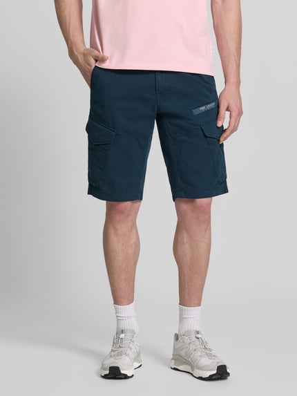 PME Legend tapered fit cargo bermuda’s met klepzakken model 'Nordrop' Marineblauw - 4