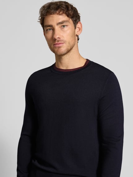 Paul Smith Regular Fit Strickpullover aus reiner Wolle Marine 3