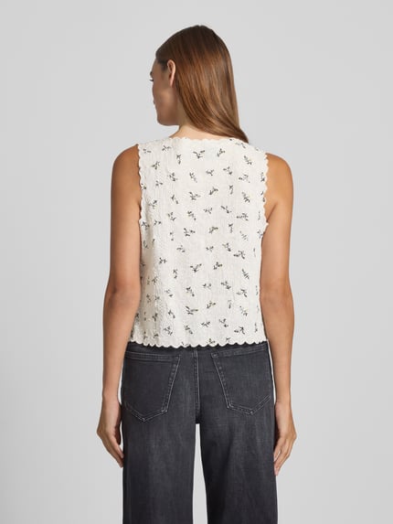 Neo Noir Slim Fit Blusentop mit Häkelspitze Modell 'Bibi' Offwhite 5