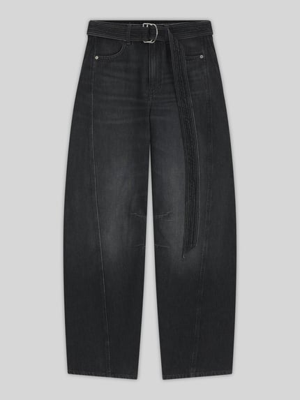 BOSS Orange Wide Leg Jeans aus reiner Baumwolle Black 2