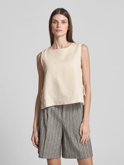 Neo Noir Blousetop met ronde hals, model 'Svetlana' Beige - 4