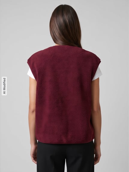 PIECES Regular Fit Weste mit seitlichen Eingrifftaschen Modell 'KATTY' Bordeaux 5