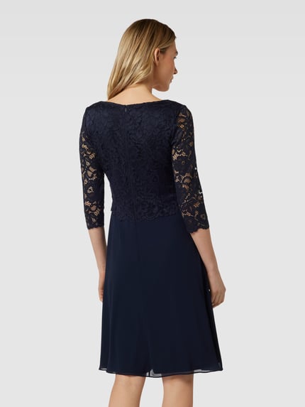 Vera Mont Knielange cocktailjurk met 3/4-mouwen Donkerblauw - 5