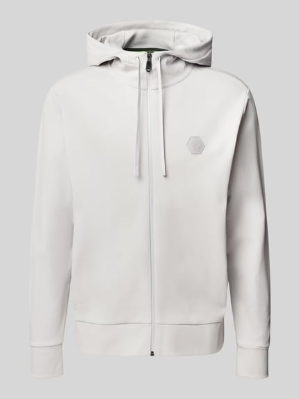 BOSS Green Regular Fit Sweatjacke aus Baumwoll-Mix Hellgrau 2