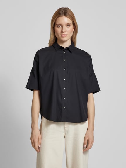 Tonno & Panna Bluse in unifarbenem Design Black 4