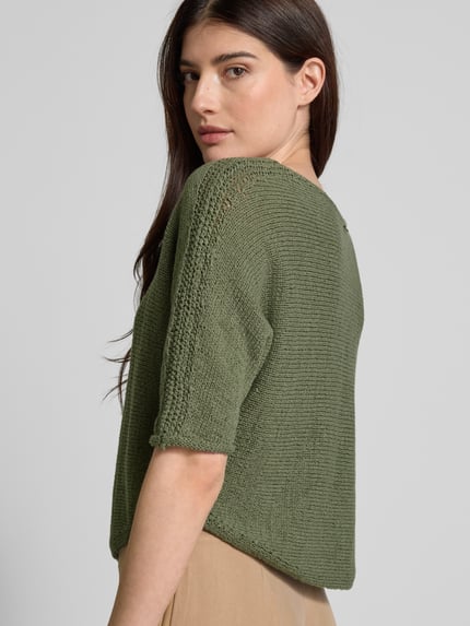Oui Strickpullover mit 1/2-Arm Khaki 3