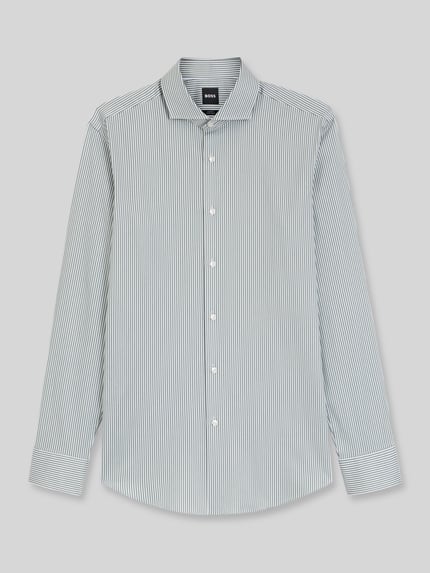 BOSS Slim Fit Businesshemd aus Baumwoll-Mix Modell 'HANK-SP' Gruen 2