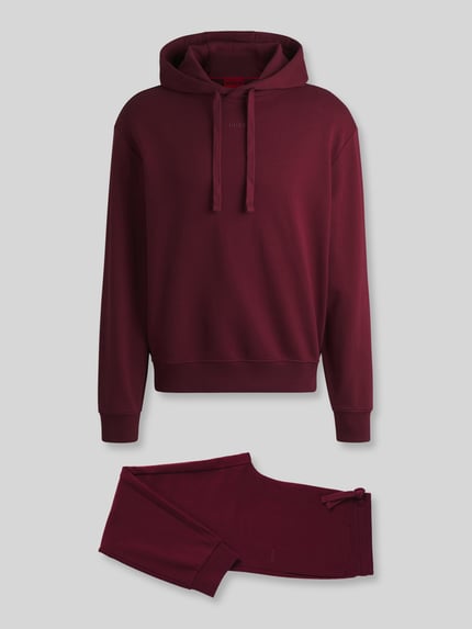 HUGO Trainingsanzug mit Logo-Schriftzug im 2-teiligen Set Bordeaux 2