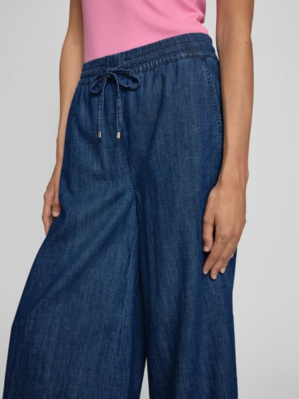 CAMBIO Wide Leg Jeans mit verkürztem Schnitt Modell 'ALMA' Blau 3