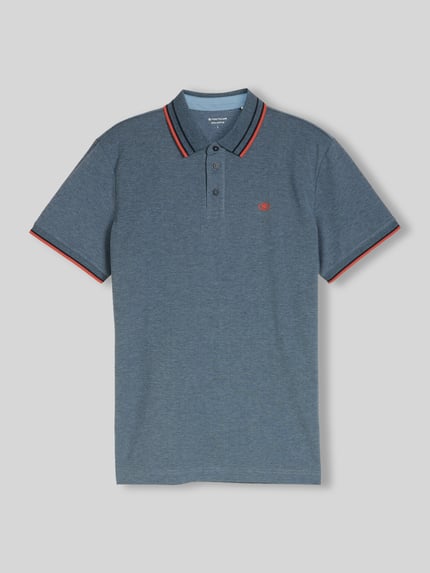 Tom Tailor Regular Fit Poloshirt mit Kontrastkragen Hellblau 2