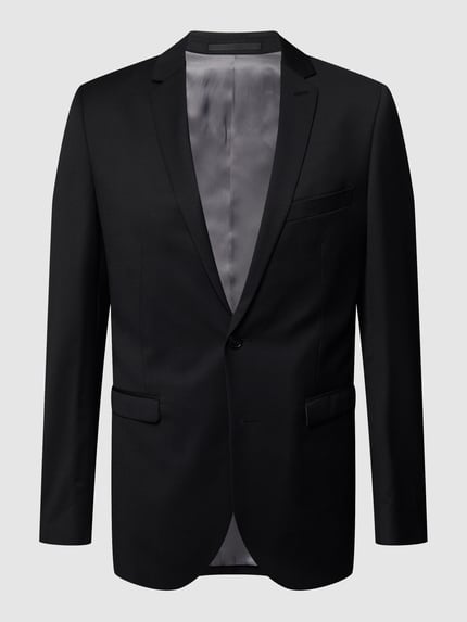 Matinique Marynarka zapinana na 2 guziki o kroju slim fit z dodatkiem streczu model ‘George’ Czarny 2