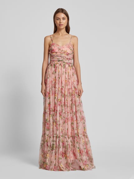 Lace & Beads Abendkleid mit Herz-Ausschnitt Pink 4
