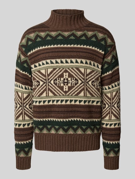 Loose Fit Strickpullover aus Baumwoll-Woll-Mix Shop The Look MANNEQUINE